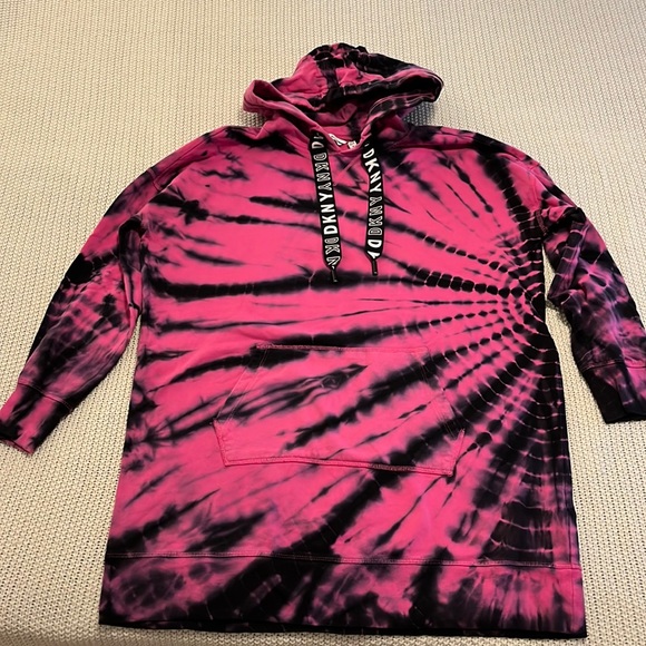 Dkny Tops - Pink Tie Dye Hoodie Tunic